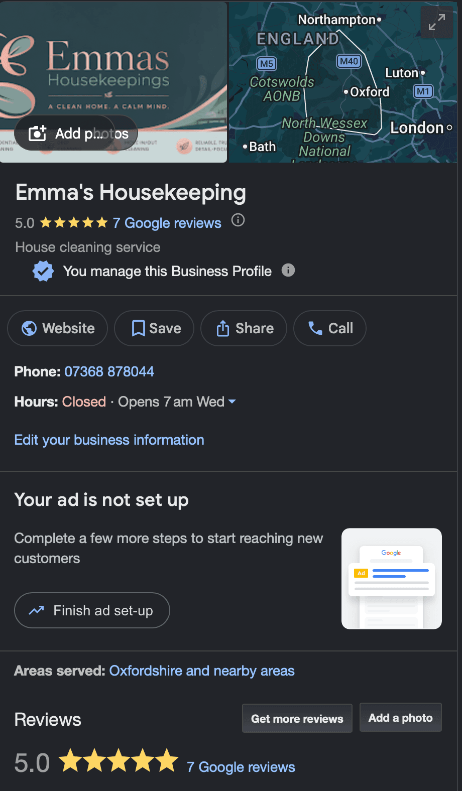 Emma's Housekeeping — Google Business Profile
